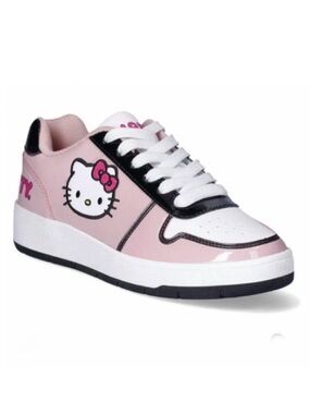 Hello Kitty Women’s Pink, White, And Black Casual Court Sneakers Size 8 NEW